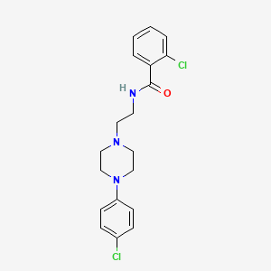 molecular formula C19H21Cl2N3O B6579610 2-chloro-N-{2-[4-(4-chlorophenyl)piperazin-1-yl]ethyl}benzamide CAS No. 28889-52-3