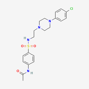 molecular formula C20H25ClN4O3S B6579618 N-[4-({2-[4-(4-chlorophenyl)piperazin-1-yl]ethyl}sulfamoyl)phenyl]acetamide CAS No. 1049365-82-3