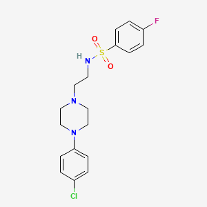 molecular formula C18H21ClFN3O2S B6579626 N-{2-[4-(4-chlorophenyl)piperazin-1-yl]ethyl}-4-fluorobenzene-1-sulfonamide CAS No. 1049366-06-4
