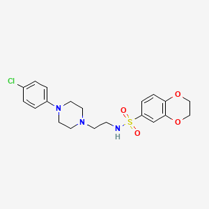 molecular formula C20H24ClN3O4S B6579637 N-{2-[4-(4-chlorophenyl)piperazin-1-yl]ethyl}-2,3-dihydro-1,4-benzodioxine-6-sulfonamide CAS No. 1049366-36-0