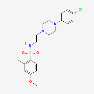 molecular formula C20H26ClN3O3S B6579644 N-{2-[4-(4-chlorophenyl)piperazin-1-yl]ethyl}-4-methoxy-2-methylbenzene-1-sulfonamide CAS No. 1049367-00-1