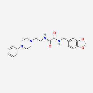 molecular formula C22H26N4O4 B6579650 N-[(2H-1,3-benzodioxol-5-yl)methyl]-N'-[2-(4-phenylpiperazin-1-yl)ethyl]ethanediamide CAS No. 1049369-08-5