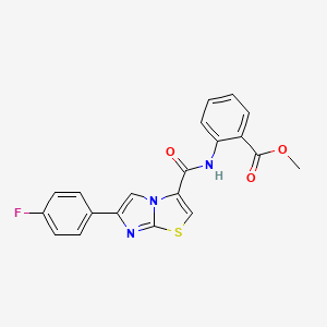 molecular formula C20H14FN3O3S B6579675 methyl 2-[6-(4-fluorophenyl)imidazo[2,1-b][1,3]thiazole-3-amido]benzoate CAS No. 1049418-12-3