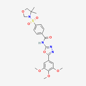 molecular formula C23H26N4O8S B6579683 4-[(4,4-dimethyl-1,3-oxazolidin-3-yl)sulfonyl]-N-[5-(3,4,5-trimethoxyphenyl)-1,3,4-oxadiazol-2-yl]benzamide CAS No. 533871-55-5