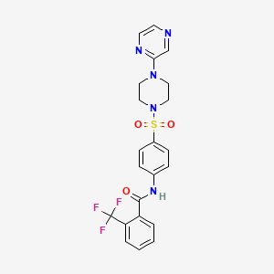molecular formula C22H20F3N5O3S B6579695 N-(4-{[4-(pyrazin-2-yl)piperazin-1-yl]sulfonyl}phenyl)-2-(trifluoromethyl)benzamide CAS No. 1049495-03-5