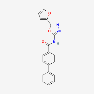 molecular formula C19H13N3O3 B6579699 N-[5-(furan-2-yl)-1,3,4-oxadiazol-2-yl]-[1,1'-biphenyl]-4-carboxamide CAS No. 851095-17-5