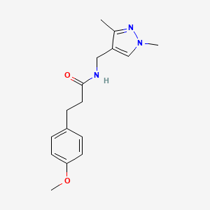 molecular formula C16H21N3O2 B6579707 N-[(1,3-dimethyl-1H-pyrazol-4-yl)methyl]-3-(4-methoxyphenyl)propanamide CAS No. 1172410-65-9