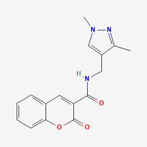 molecular formula C16H15N3O3 B6579709 N-[(1,3-dimethyl-1H-pyrazol-4-yl)methyl]-2-oxo-2H-chromene-3-carboxamide CAS No. 1171191-22-2