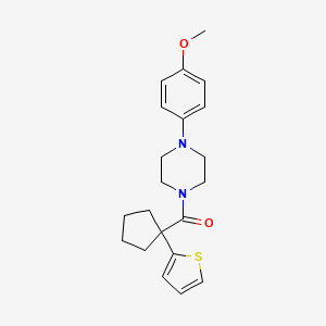 molecular formula C21H26N2O2S B6579720 1-(4-methoxyphenyl)-4-[1-(thiophen-2-yl)cyclopentanecarbonyl]piperazine CAS No. 1049553-75-4