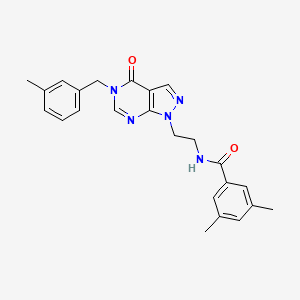 3,5-dimethyl-N-(2-{5-[(3-methylphenyl)methyl]-4-oxo-1H,4H,5H-pyrazolo[3,4-d]pyrimidin-1-yl}ethyl)benzamide