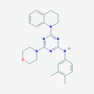 molecular formula C24H28N6O B6579763 N-(3,4-dimethylphenyl)-4-(morpholin-4-yl)-6-(1,2,3,4-tetrahydroquinolin-1-yl)-1,3,5-triazin-2-amine CAS No. 946339-36-2