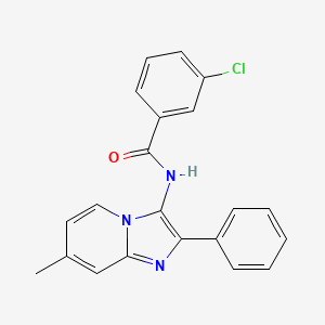 3-chloro-N-{7-methyl-2-phenylimidazo[1,2-a]pyridin-3-yl}benzamide