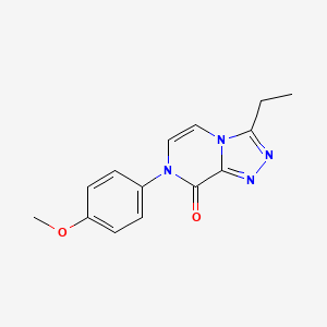 molecular formula C14H14N4O2 B6579800 3-ethyl-7-(4-methoxyphenyl)-7H,8H-[1,2,4]triazolo[4,3-a]pyrazin-8-one CAS No. 946270-83-3
