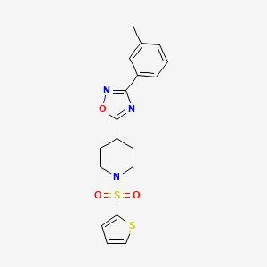 4-[3-(3-methylphenyl)-1,2,4-oxadiazol-5-yl]-1-(thiophene-2-sulfonyl)piperidine