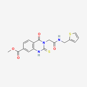methyl 4-oxo-2-sulfanylidene-3-({[(thiophen-2-yl)methyl]carbamoyl}methyl)-1,2,3,4-tetrahydroquinazoline-7-carboxylate