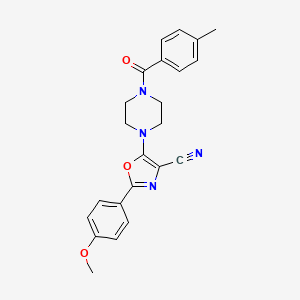 2-(4-methoxyphenyl)-5-[4-(4-methylbenzoyl)piperazin-1-yl]-1,3-oxazole-4-carbonitrile