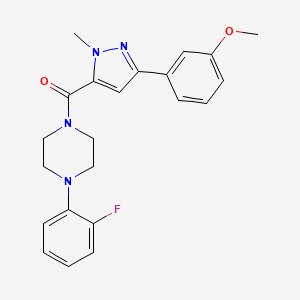 molecular formula C22H23FN4O2 B6579852 1-(2-fluorophenyl)-4-[3-(3-methoxyphenyl)-1-methyl-1H-pyrazole-5-carbonyl]piperazine CAS No. 1171555-83-1