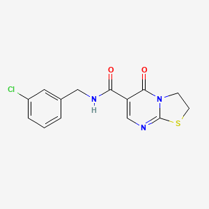 molecular formula C14H12ClN3O2S B6579865 N-[(3-chlorophenyl)methyl]-5-oxo-2H,3H,5H-[1,3]thiazolo[3,2-a]pyrimidine-6-carboxamide CAS No. 497072-30-7