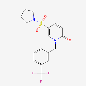 molecular formula C17H17F3N2O3S B6579898 5-(pyrrolidine-1-sulfonyl)-1-{[3-(trifluoromethyl)phenyl]methyl}-1,2-dihydropyridin-2-one CAS No. 1096184-75-6