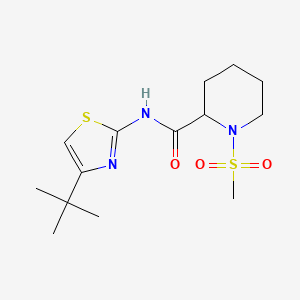 molecular formula C14H23N3O3S2 B6579912 N-(4-tert-butyl-1,3-thiazol-2-yl)-1-methanesulfonylpiperidine-2-carboxamide CAS No. 1219379-05-1
