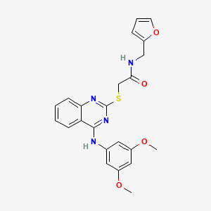 molecular formula C23H22N4O4S B6579916 2-({4-[(3,5-dimethoxyphenyl)amino]quinazolin-2-yl}sulfanyl)-N-[(furan-2-yl)methyl]acetamide CAS No. 896699-03-9