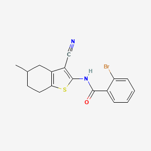 molecular formula C17H15BrN2OS B6579959 2-bromo-N-(3-cyano-5-methyl-4,5,6,7-tetrahydro-1-benzothiophen-2-yl)benzamide CAS No. 328539-88-4