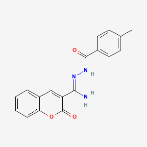 molecular formula C18H15N3O3 B6580036 N'-[(Z)-amino(2-oxo-2H-chromen-3-yl)methylidene]-4-methylbenzohydrazide CAS No. 738620-76-3