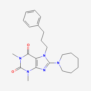 molecular formula C22H29N5O2 B6580043 8-(azepan-1-yl)-1,3-dimethyl-7-(3-phenylpropyl)-2,3,6,7-tetrahydro-1H-purine-2,6-dione CAS No. 402951-95-5