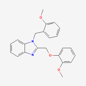 B6580045 2-[(2-methoxyphenoxy)methyl]-1-[(2-methoxyphenyl)methyl]-1H-1,3-benzodiazole CAS No. 880622-57-1
