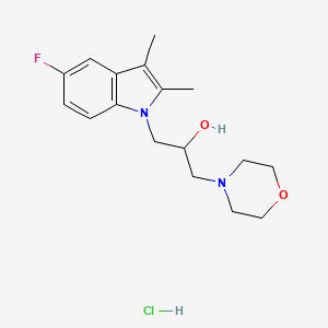 molecular formula C17H24ClFN2O2 B6580080 1-(5-fluoro-2,3-dimethyl-1H-indol-1-yl)-3-(morpholin-4-yl)propan-2-ol hydrochloride CAS No. 1184998-52-4