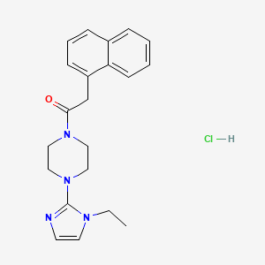 molecular formula C21H25ClN4O B6580089 1-[4-(1-ethyl-1H-imidazol-2-yl)piperazin-1-yl]-2-(naphthalen-1-yl)ethan-1-one hydrochloride CAS No. 1185030-10-7