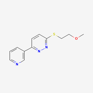 molecular formula C12H13N3OS B6580116 3-[(2-methoxyethyl)sulfanyl]-6-(pyridin-3-yl)pyridazine CAS No. 1207008-60-3