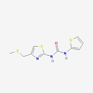 molecular formula C10H11N3OS3 B6580129 3-{4-[(methylsulfanyl)methyl]-1,3-thiazol-2-yl}-1-(thiophen-2-yl)urea CAS No. 1207040-03-6