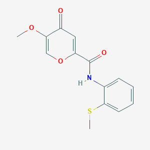 molecular formula C14H13NO4S B6580131 5-methoxy-N-[2-(methylsulfanyl)phenyl]-4-oxo-4H-pyran-2-carboxamide CAS No. 1040662-53-0