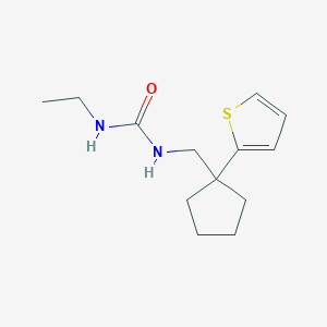 molecular formula C13H20N2OS B6580164 3-ethyl-1-{[1-(thiophen-2-yl)cyclopentyl]methyl}urea CAS No. 1207001-41-9
