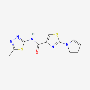 molecular formula C11H9N5OS2 B6580195 N-(5-methyl-1,3,4-thiadiazol-2-yl)-2-(1H-pyrrol-1-yl)-1,3-thiazole-4-carboxamide CAS No. 1206993-42-1