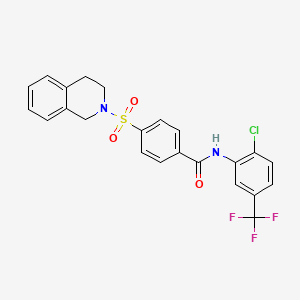 molecular formula C23H18ClF3N2O3S B6580201 N-[2-chloro-5-(trifluoromethyl)phenyl]-4-(1,2,3,4-tetrahydroisoquinoline-2-sulfonyl)benzamide CAS No. 391876-93-0