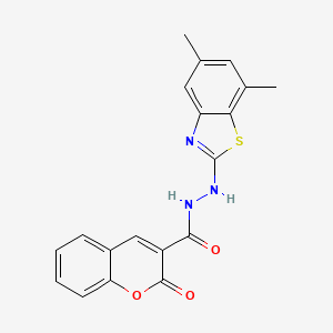 molecular formula C19H15N3O3S B6580205 N'-(5,7-dimethyl-1,3-benzothiazol-2-yl)-2-oxo-2H-chromene-3-carbohydrazide CAS No. 1207047-84-4