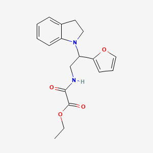 ethyl {[2-(2,3-dihydro-1H-indol-1-yl)-2-(furan-2-yl)ethyl]carbamoyl}formate