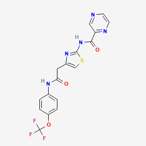 molecular formula C17H12F3N5O3S B6580224 N-[4-({[4-(trifluoromethoxy)phenyl]carbamoyl}methyl)-1,3-thiazol-2-yl]pyrazine-2-carboxamide CAS No. 1207026-35-4