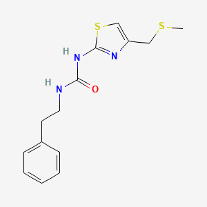 molecular formula C14H17N3OS2 B6580238 3-{4-[(methylsulfanyl)methyl]-1,3-thiazol-2-yl}-1-(2-phenylethyl)urea CAS No. 1207039-90-4