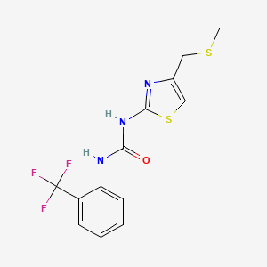 molecular formula C13H12F3N3OS2 B6580243 3-{4-[(methylsulfanyl)methyl]-1,3-thiazol-2-yl}-1-[2-(trifluoromethyl)phenyl]urea CAS No. 1207045-26-8