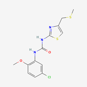molecular formula C13H14ClN3O2S2 B6580246 1-(5-chloro-2-methoxyphenyl)-3-{4-[(methylsulfanyl)methyl]-1,3-thiazol-2-yl}urea CAS No. 1207040-34-3
