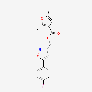 [5-(4-fluorophenyl)-1,2-oxazol-3-yl]methyl 2,5-dimethylfuran-3-carboxylate
