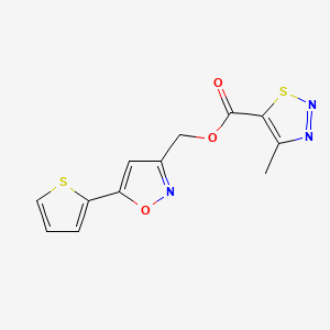 molecular formula C12H9N3O3S2 B6580292 [5-(thiophen-2-yl)-1,2-oxazol-3-yl]methyl 4-methyl-1,2,3-thiadiazole-5-carboxylate CAS No. 1203322-17-1