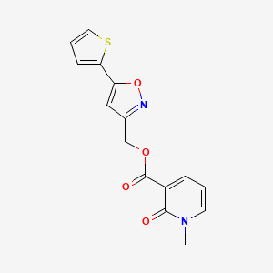 molecular formula C15H12N2O4S B6580299 [5-(thiophen-2-yl)-1,2-oxazol-3-yl]methyl 1-methyl-2-oxo-1,2-dihydropyridine-3-carboxylate CAS No. 1203286-63-8