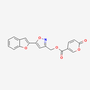 molecular formula C18H11NO6 B6580306 [5-(1-benzofuran-2-yl)-1,2-oxazol-3-yl]methyl 2-oxo-2H-pyran-5-carboxylate CAS No. 1203020-83-0