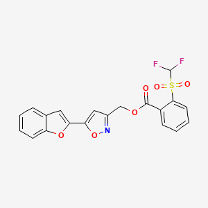 [5-(1-benzofuran-2-yl)-1,2-oxazol-3-yl]methyl 2-difluoromethanesulfonylbenzoate
