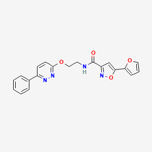 molecular formula C20H16N4O4 B6580318 5-(furan-2-yl)-N-{2-[(6-phenylpyridazin-3-yl)oxy]ethyl}-1,2-oxazole-3-carboxamide CAS No. 1206993-24-9