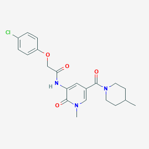 molecular formula C21H24ClN3O4 B6580332 2-(4-chlorophenoxy)-N-[1-methyl-5-(4-methylpiperidine-1-carbonyl)-2-oxo-1,2-dihydropyridin-3-yl]acetamide CAS No. 1203318-05-1